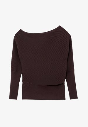Reiss REGULAR FIT - LORNA ASYMMETRIC DRAPED - Jersey de punto - plum