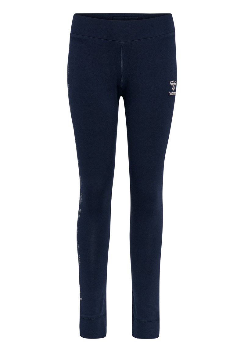 Marina leggings med en mjuk textur, figurnära design och elastisk midja. Har logotryck och vertikala randiga detaljer på sidorna.