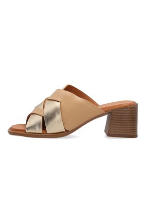 VENEZIA, HEELED MULES - Mules med hæl - beige
