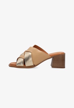 VENEZIA, HEELED MULES - Mules med hæl - beige