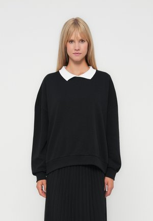 NMSELDA CONTRAST COLLAR  - Sweatshirt - black