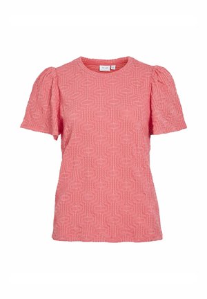 VILA OBERTEIL MIT KURZEN ÄRMELN RUNDHALS - Potiskana majica - dubarry