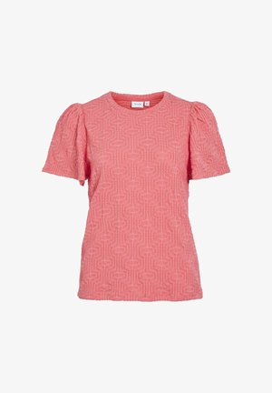 VILA OBERTEIL MIT KURZEN ÄRMELN RUNDHALS - Potiskana majica - dubarry