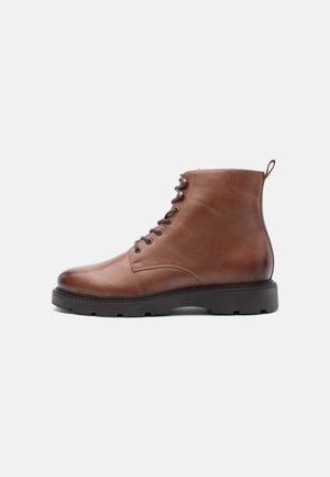 LEATHER - Botins de atacadores - cognac