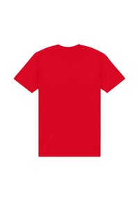 Rød kortærmet T-shirt lavet af bomuld. Klassisk pasform, rund halsudskæring og glat tekstur uden synlige logoer eller mønstre.