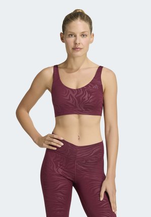 adidas Performance, ALL ME ESSENTIALS GRAPHIC LIGHT SUPPORT BRA - Sujetadores deportivos con sujeción ligera - maroon