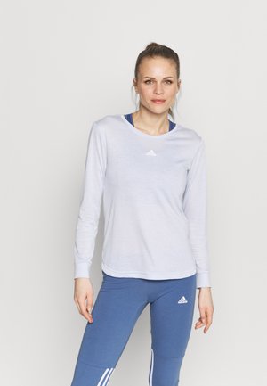 UFORU - Long sleeved top - blue melange/black