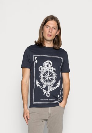 Print T-shirt - dark blue