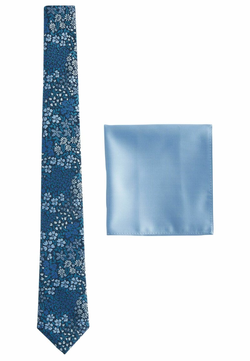Next SAGE WITH FLORAL SET - Pañuelo de bolsillo - navy blue floral light blue
