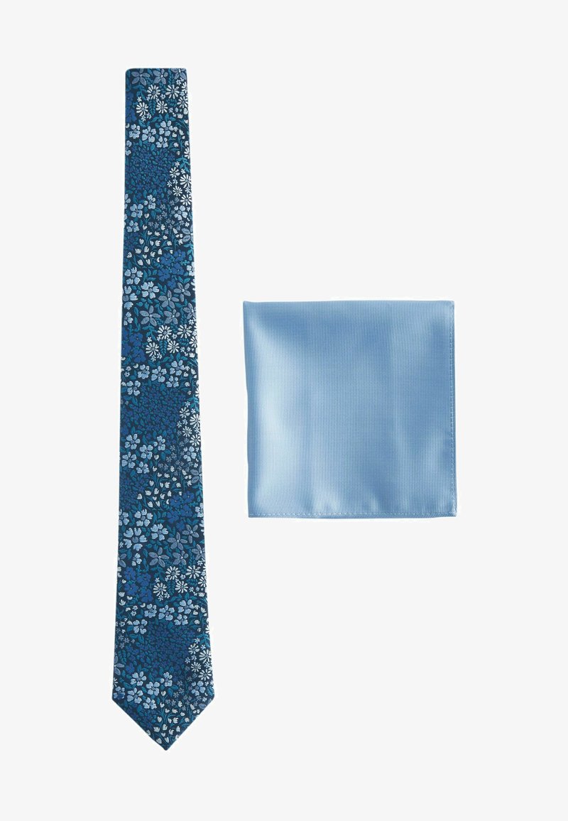 Next SAGE WITH FLORAL SET - Nosinaitė į švarko kišenę - navy blue floral light blue