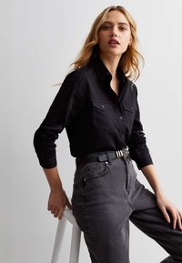 New Look LONG SLEEVE LIGHTWEIGHT DENIM - Blusa - black