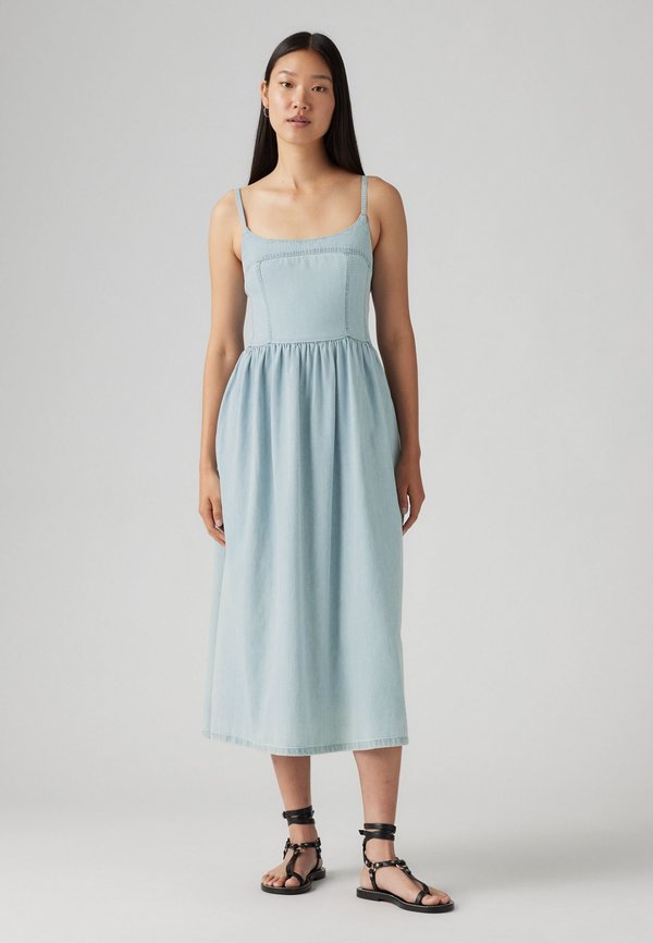 ALESSIE BUSTIER DRESS - Denim dress - rounded the corner