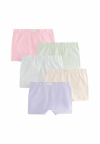 Pet parova gaćica boyshort u mekanom pamuku. Boje: svijetlo roza, mentol zelena, siva, svijetlo breskva, lavanda. Svaka ima elastičnu traku.