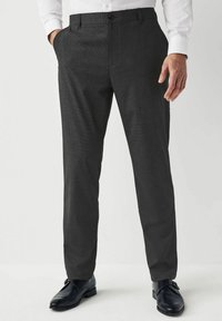 Next Regular Fit Straight Leg Puppytooth - Püksid - charcoal grey
