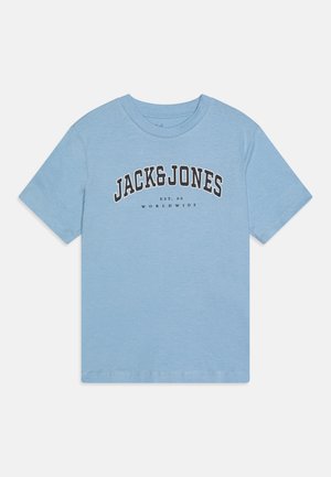 Jack & Jones Junior JJECALEB VARSITY TEE O NECK - Potiskana majica - blue