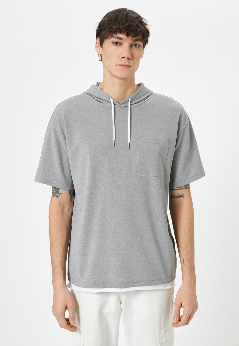 Koton DETAIL HOODED - Printtipaita - grey