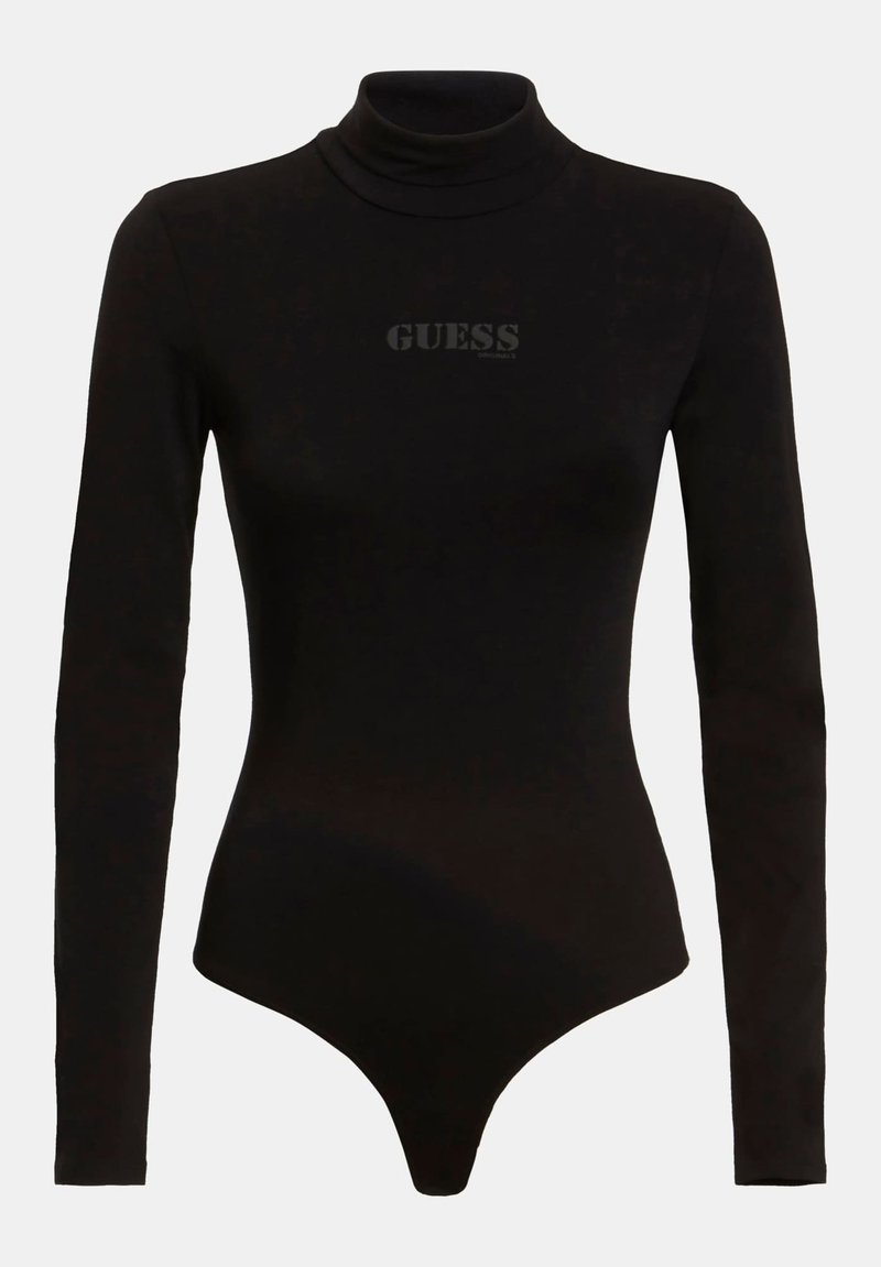 Damen T-Shirts | Guess FRONTLOGO Langarmshirt schwarz - EL16502 Damen T-Shirts | Guess FRONTLOGO Langarmshirt schwarz - EL16502
