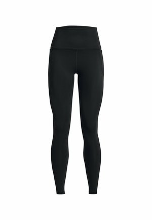 Črne legice z visokim pasom, narejene iz raztegljivega materiala. Imajo gladko teksturo in prilegajoč dizajn, kar je idealno za aktivno oblačenje.