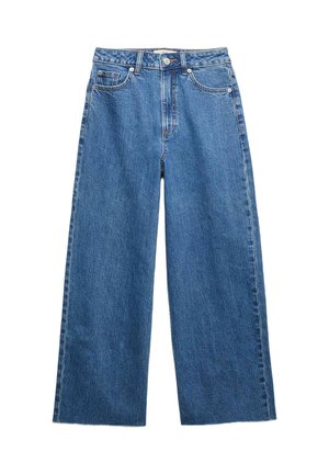 Marks & Spencer, HIGH WAISTED CROPPED - Wide leg - medium indigo