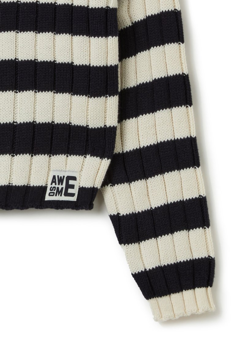 OVS STRIPED Strickpullover blue white/dunkelblau Zalando