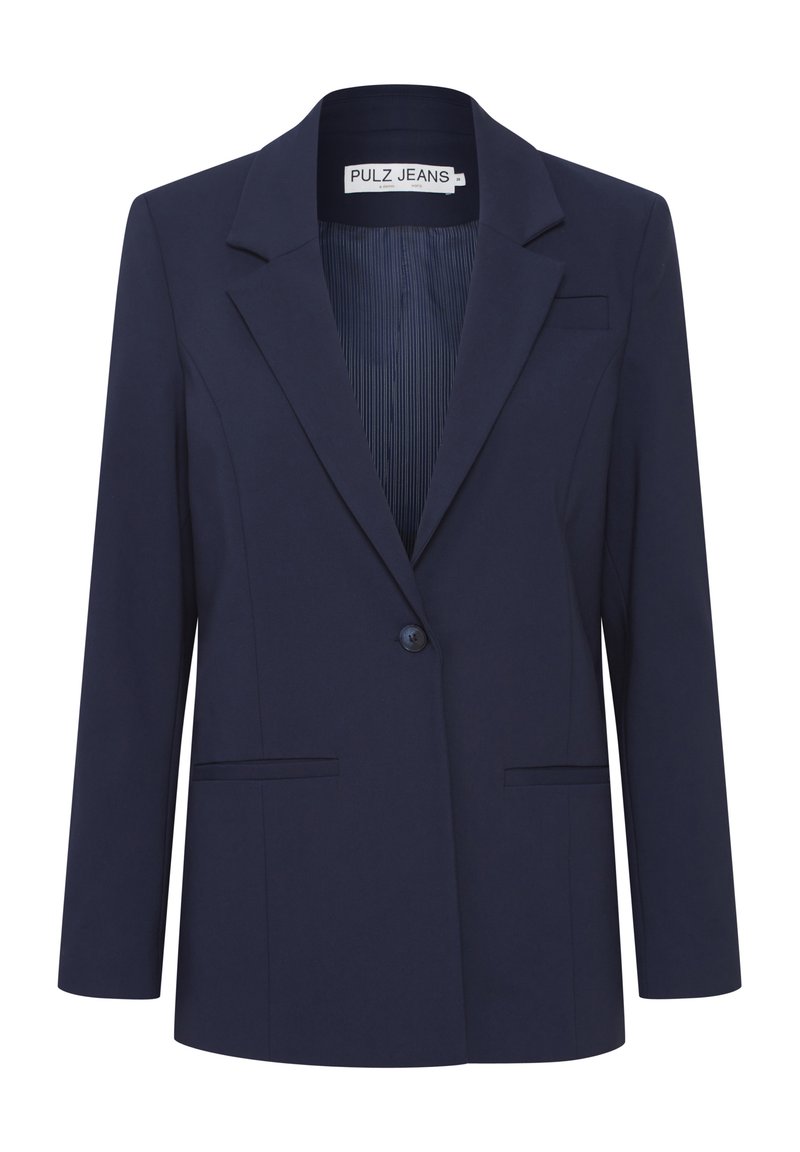 PULZ Halflange jas donkerblauw