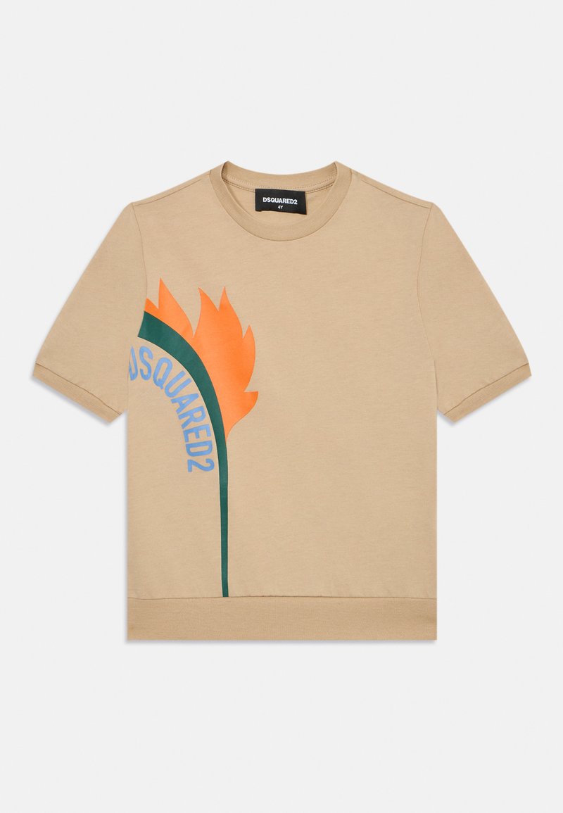 Dsquared2 T-shirt print zandkleur Dsquared2 T-shirt print zandkleur