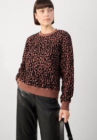 Scotch & Soda FLOCK ARTWORK REGULAR - Sweatshirt - brown