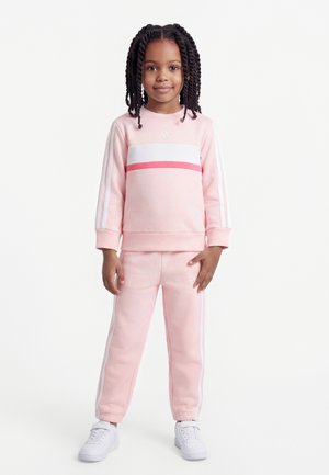 adidas Performance SEASONAL ESSENTIALS TIBERIO CREW INFANT UNISEX SET - Pantalon de survêtement - clear pink/pink fusion/white