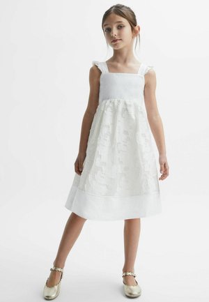 Reiss, ABBY LACE DETAIL BOW BACK DRESS - Hverdagskjole - white