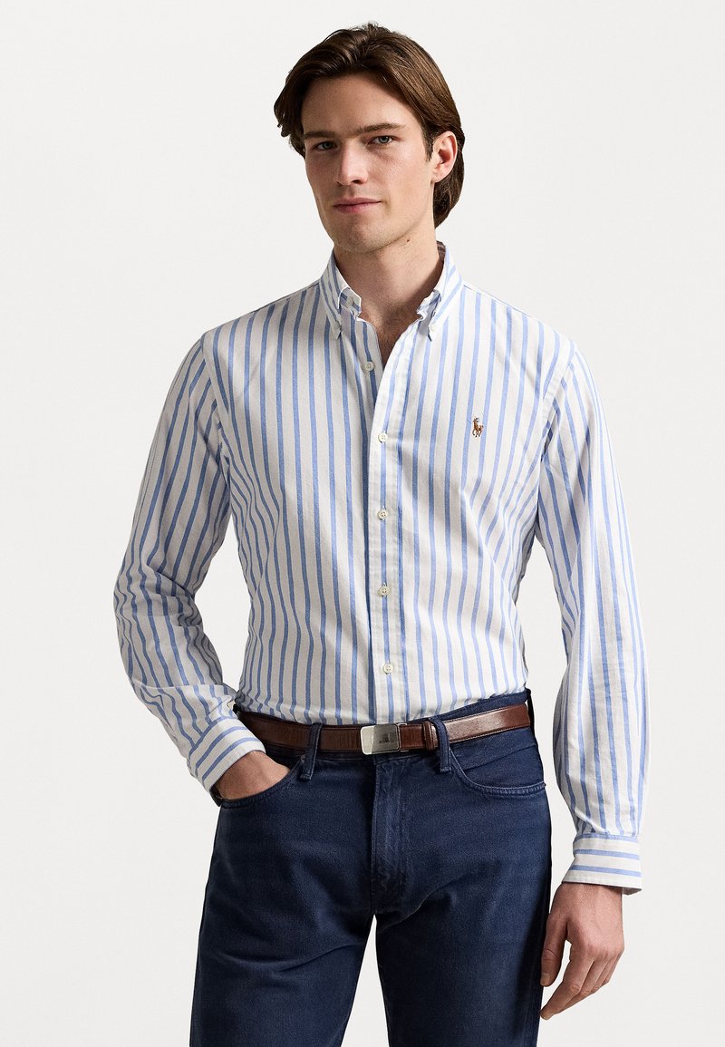 Polo Ralph Lauren - SLIM FIT STRIPED OXFORD SHIRT - Chemise - blue/white, Agrandir