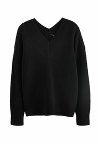 V-NECK TALL  - Maglione - black