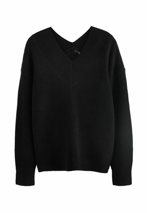 V-NECK TALL  - Svetrík - black