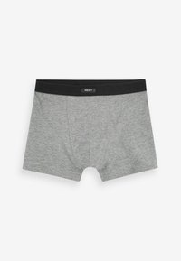 Grijze katoenen boxershorts met een zwarte elastische tailleband met het merklabel "NEXT," een gladde textuur en een aansluitend ontwerp.