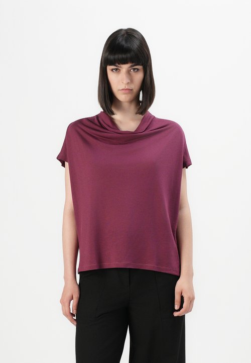 Pull avec double col V et manches fantaisie femme gris Pull avec double col V et manches fantaisie femme gris