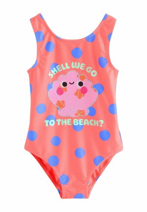 Next, REGULAR FIT - Ujumistrikoo - coral pink shell polka dot