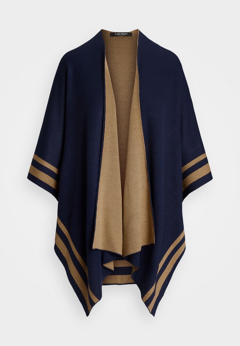 Lauren Ralph Lauren TWO-TONE REVERSIBLE RUANA - Cape - navy/camel/camel ...