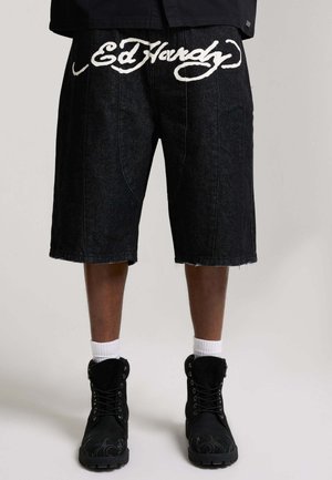 MOTO PANELLED RELAXED - Short en jean - black
