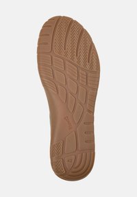 Λαστιχένια σόλα παπουτσιού σε καφέ χρώμα με υφή λαβής. Διαθέτει αυλακώσεις και εξογκώματα για πρόσφυση και ανθεκτικότητα. Μαρκάρισμα με μέγεθος 42.