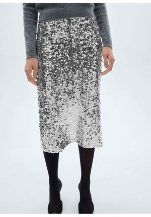 Mango Jupe crayon - silver-coloured