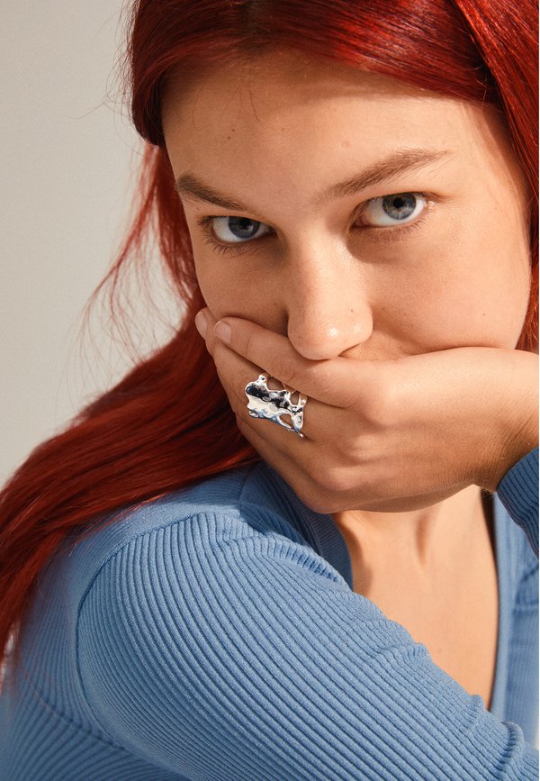 HAPPY ADJUSTABLE STATEMENT - Ring - silver plated