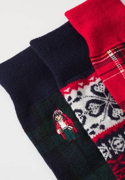Polo Ralph Lauren CREW SOCK GIFT BOX UNISEX 3 PACK - Socks - black/red