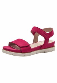 Tamaris Sandály na klínu - fuxia nubuc