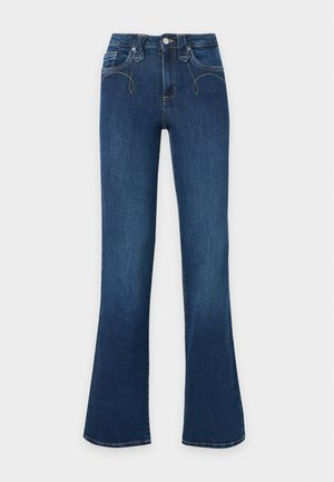 ONLY, ONLWAUW MID WAIST - Zvonové džínsy - dark blue denim