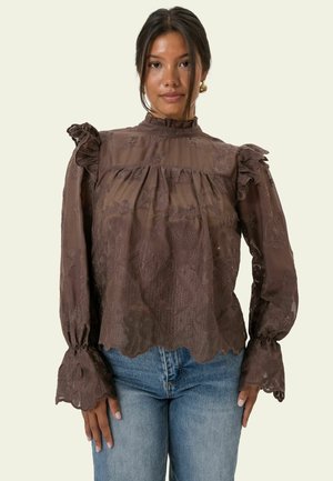 BY IC, ELLINORIC LACE SHIRT - Блуза - vintage brown