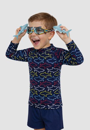 Denokids, BEKLEIDUNG SUNSAFE TOP UV PROTECTION-SHARK - T-shirt de surf - navy blue