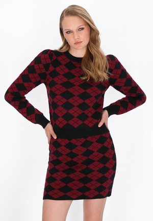 Strickpullover - black burgundy
