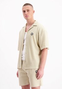 Black Bananas MONOGRAM WAFFLE - Overhemd - beige