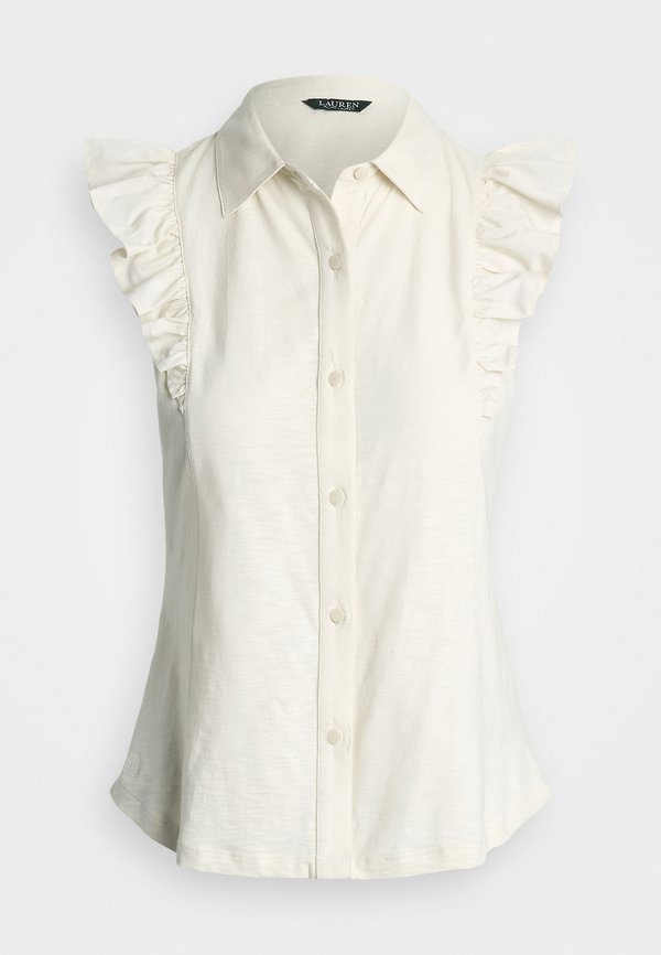 INDIE COTTON SLUB JERSEY SHORT SLEEVE CARDIGAN - Button-down blouse - mascarpone cream3
