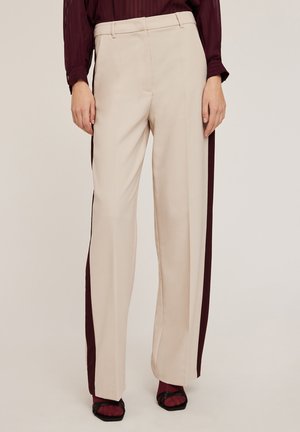 PALAZZO CON BANDA LATERALE - Pantaloni - beige