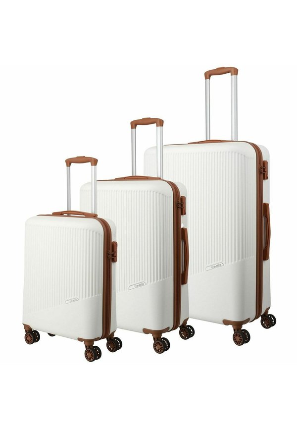 ROLLEN SET 3-TEILIG - Kofferset - weiss cognac